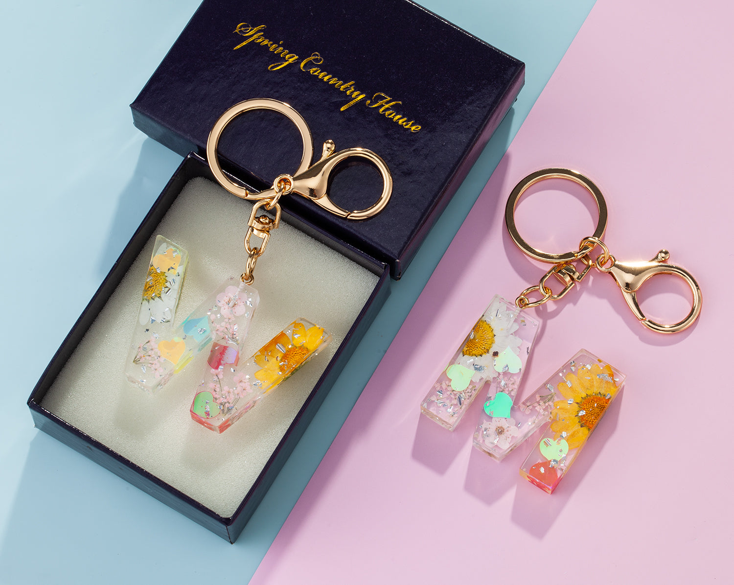 ハーバリウム キーホルダー アルファベット (U〜Z) イニシャル